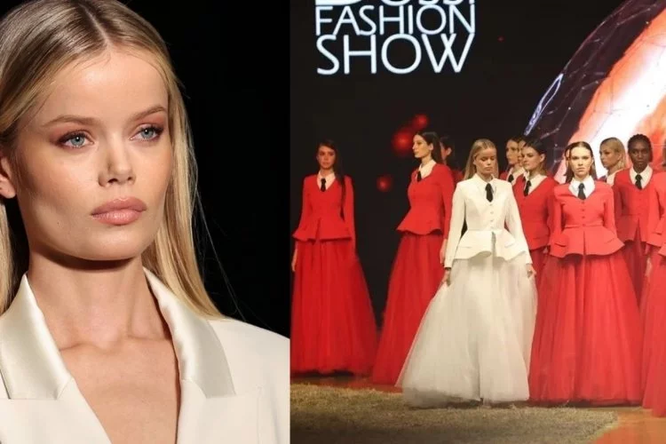 Victoria's Secret'in ünlü mankenlerinden Frida Aasen, Antalya'da podyuma çıktı